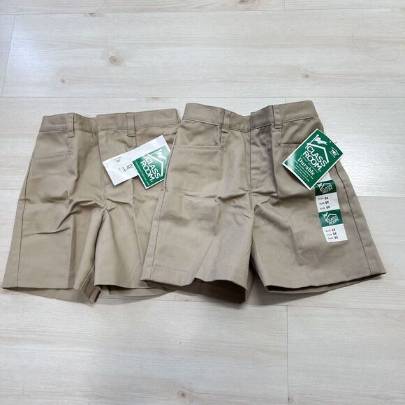 Lot Of 2 Classroom Uniforms Girls Bermuda Shorts Size 6X Khaki NEW - Picture 2 of 10